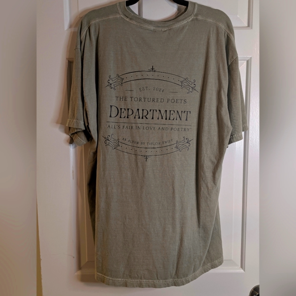 Taylor Swift Tortured Poets Department Chair Graphic Tee XL Sage Green